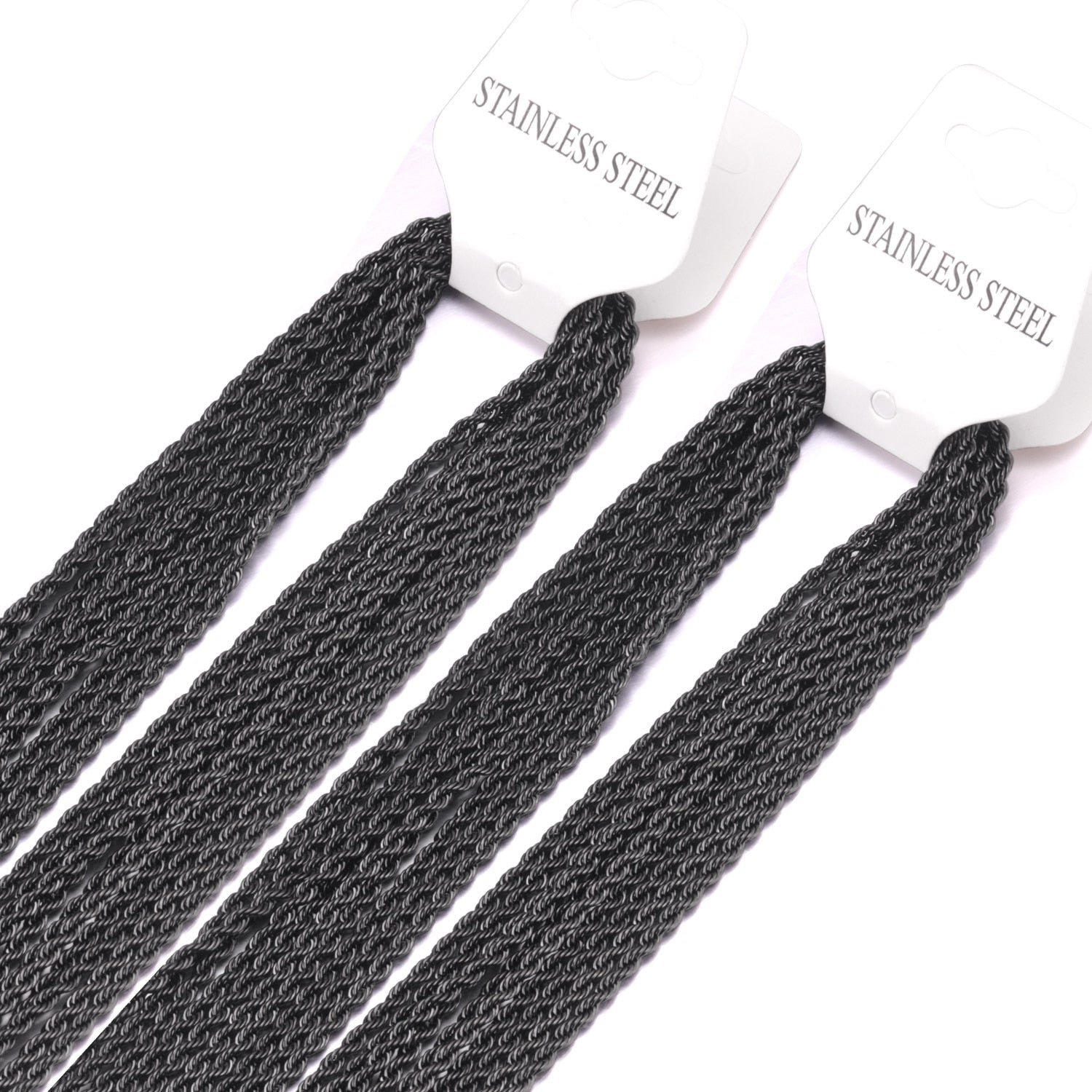 ASON 10pcs/lots Stainless Steel Twist Chains Necklace Women Men 2mm Length 45cm 50cm 55cm 60cm Long Chain Jewelry Accessories asonjewelry